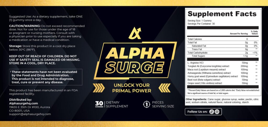 ALPHA SURGE GUMMIES SUPPLEMENT
